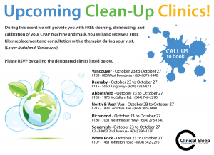 Upcoming Clean-Up Clinics - October 23 to 27, 2017